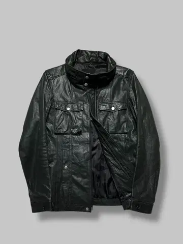 00s Archive 하이넥 가죽 자켓 밀리터리 LY2K