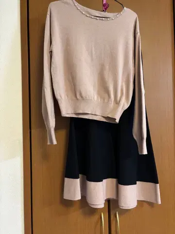 프로포션 바디 드레싱 니트 원피스 셋업