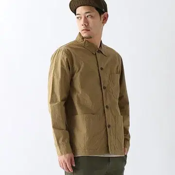 FOB FACTORY F2394 프렌치 셔츠 자켓 카키