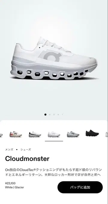 On Cloud Monster: White/Glacier 28.5cm