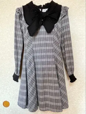 Secret Honey 리본 체크 원피스