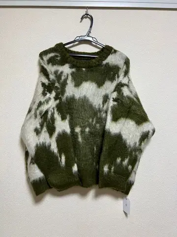 ESICA 올리브 그린 타이다이 니트 스웨터 택 포함 미사용 새상품