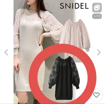 스나이델 레이스 도킹 니트 원피스