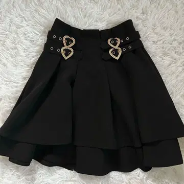ROJITA 하트 버클 2단 플레어 스커트