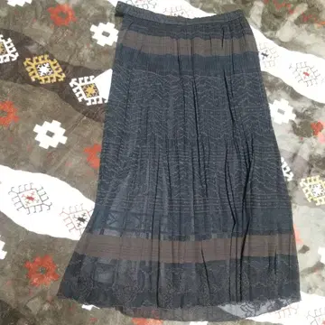 MISSIL 브라운 플리츠 스커트 롱 LL 택 있음 미사용 새상품