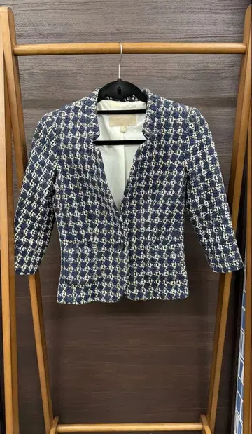 노카라 체크 무늬 자켓