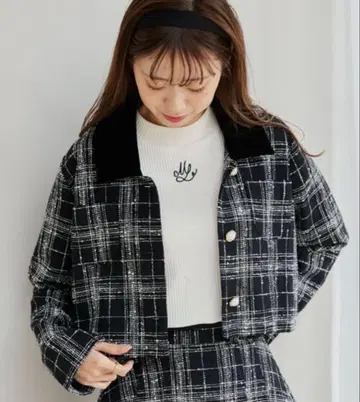 MAJESTIC LEGON 아우터 twinkle 숏 자켓 트위드