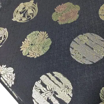 순수 실크 하쿠야 세이베이 후쿠로 오비 미재단 미사용품 육통