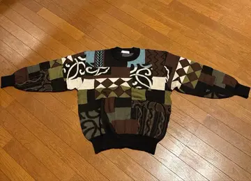 L 사이즈 상당 패치워크 니트 스웨터