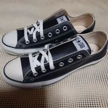 ALL STAR 블랙 가죽 로우컷 스니커즈 OX 26cm