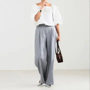 토우하라 타에코 x 데미-럭스 빔즈 트윌 이지 스트레이트 팬츠