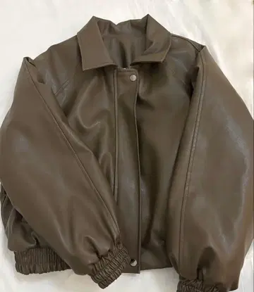 한국 가죽 자켓 브라운