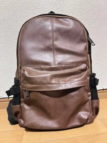 [ 새상품급 ] 브라운 합성 피혁 백팩