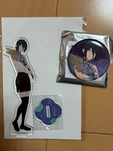 체인소 맨 극장판 레제편 아크릴 스탠드 캔뱃지 레제 세트