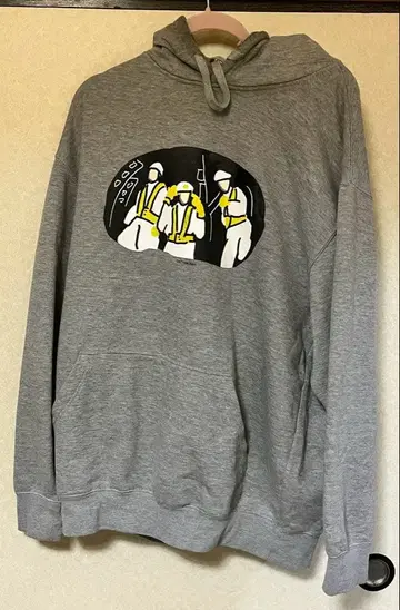 cottonpan 그레이 후드 부착 트레이닝복 비스테이 보이즈 모티브