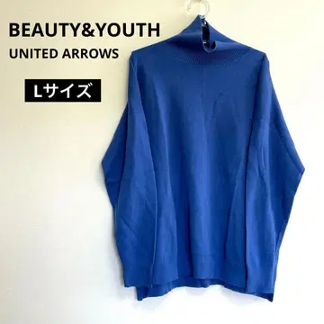 BEAUTY&YOUTH 파랑 스웨터 하이넥 L 상당 유나이티드 애로우즈