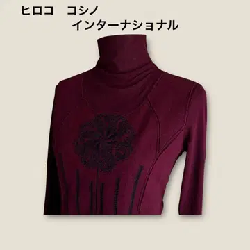 히로코코시노 버건디 터틀넥 니트 긴팔