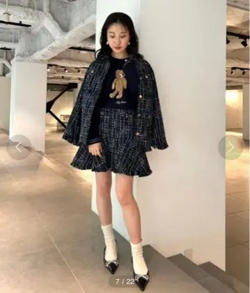 LILYBROWN 프린지 트위드 자켓 미니 스커트 셋업