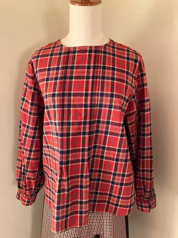 GRANDMA MAMA DAUGHTER 체크 무늬 긴팔 셔츠