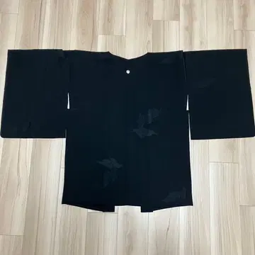 순수 실크 손바느질 겉옷 블랙