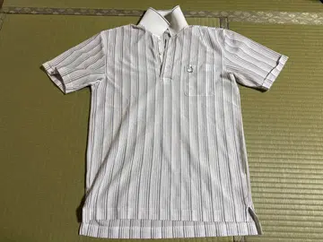 80년대 빈티지 MASTERS 화이트 블랙 스트라이프 피케 셔츠 반팔