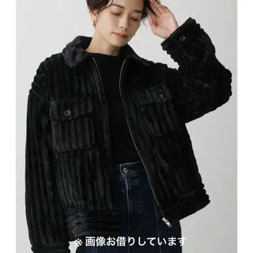 AZUL BY MOUSSY 인조 모피 CPO 블루종