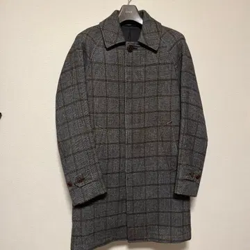 그레이 계열 체크 피코트