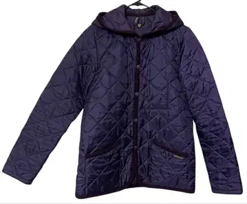 [ 새상품급 라벤햄 ] 퀼팅 자켓 36 다크 퍼플 후드 부착