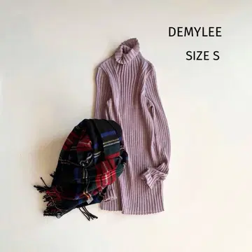 [ 데밀리 ] 리브 터틀 니트 라벤더 S 리브 심플 베이직 스테디셀러