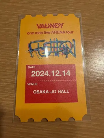vaundy FUSION 오사카성 홀 12월 14일 B상 티켓 카드