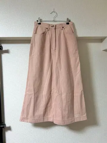 PINK HOUSE 핑크 데님 롱 스커트 핑크하우스 로고 M