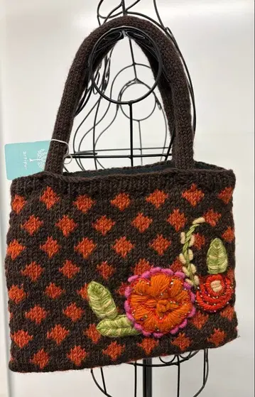 네팔 자수 털실 핸드백 H20W004DB