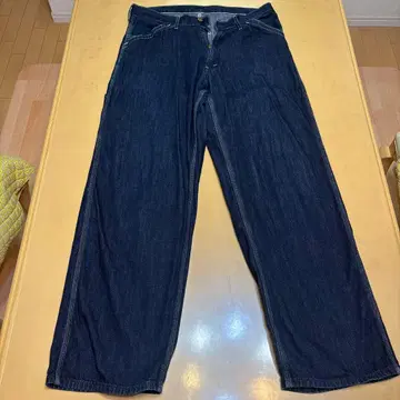 리 다크 데님 와이드 레그 팬츠