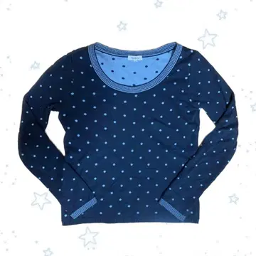 위시코어 Vert Dense 네이비 도트 무늬 긴팔 스웨터