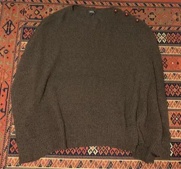 A.P.C. 아페쎄 판초 케이블 니트 울 호두 단추