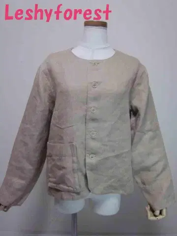 레이시 포레스트 노카라 자켓 베이지 등 인버티드 플리츠