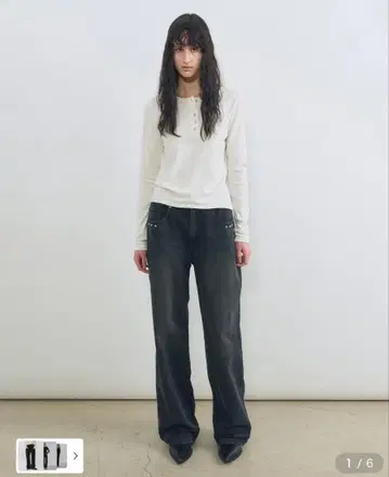 스터드 포인트 데님 블랙 데님 한국 와이드 데님 MUSINSA