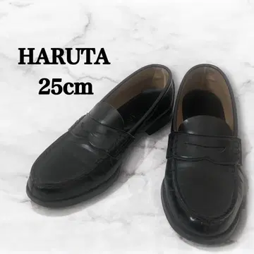 출퇴근 통학 추천 하루타 천연 가죽 코인 로퍼 블랙 25cm