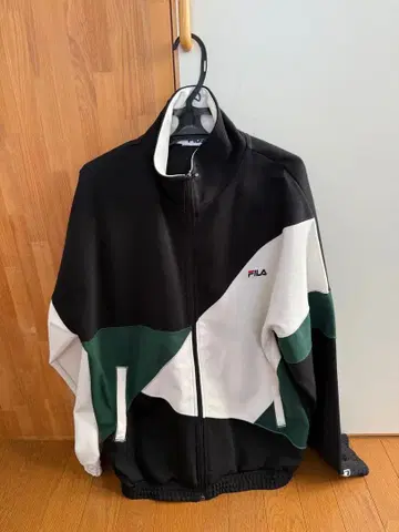 FILA 집업 자켓 블랙/화이트/그린
