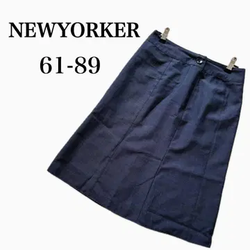 새상품급 뉴요커 무릎 기장 턱 스커트 타이트 네이비 7호 S 상당