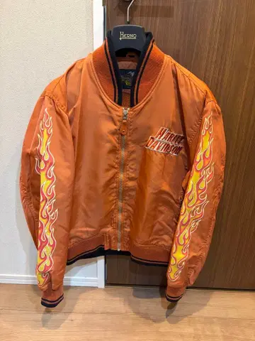 할리데이비슨 나일론 자켓 파이어 패턴 프레임 L