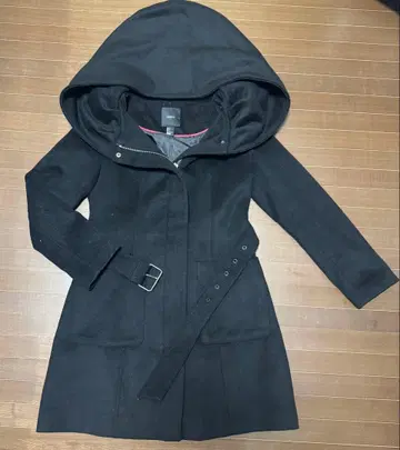 FOREVER 21 후드 부착 블랙 롱 코트