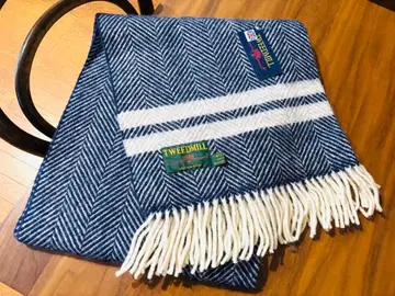 새상품 영국 TWEEDMILL 해린본 대형 스톨 무릎담요