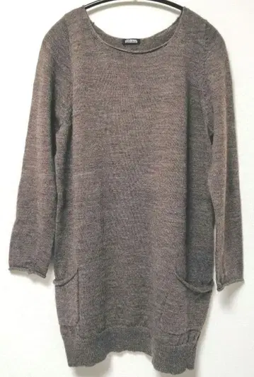 JOURNALSTANDARD 브라운 튜닉 기장 니트 포켓 부착