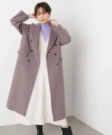 N. 요코타 히카루 착용 비버 멜톤 롱 체스터 코트 M 그레이