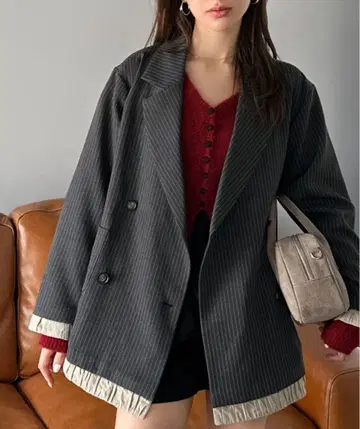 mily bilet 벌룬 프릴 레이어드 자켓