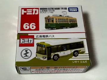 토미카 히로시마 전철 650형 히로덴 버스 이스즈 엘가 세트