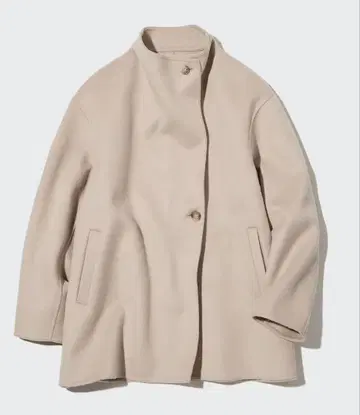 UNIQLO 더블 페이스 숏코트 베이지 S