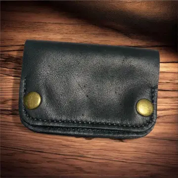 [ 오일 가죽 블랙 ] 미니 트래커 지갑