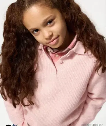 UNIQLO 수플레얀 폴로 스웨터 KIDS 150 핑크